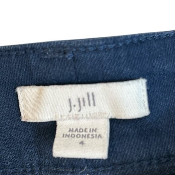 J. Jill High-Rise Cargo Cargos Women Size 4 | Navy Stretch Casual - Picture 4 of 11